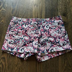 JCrew side zip paisley shorts